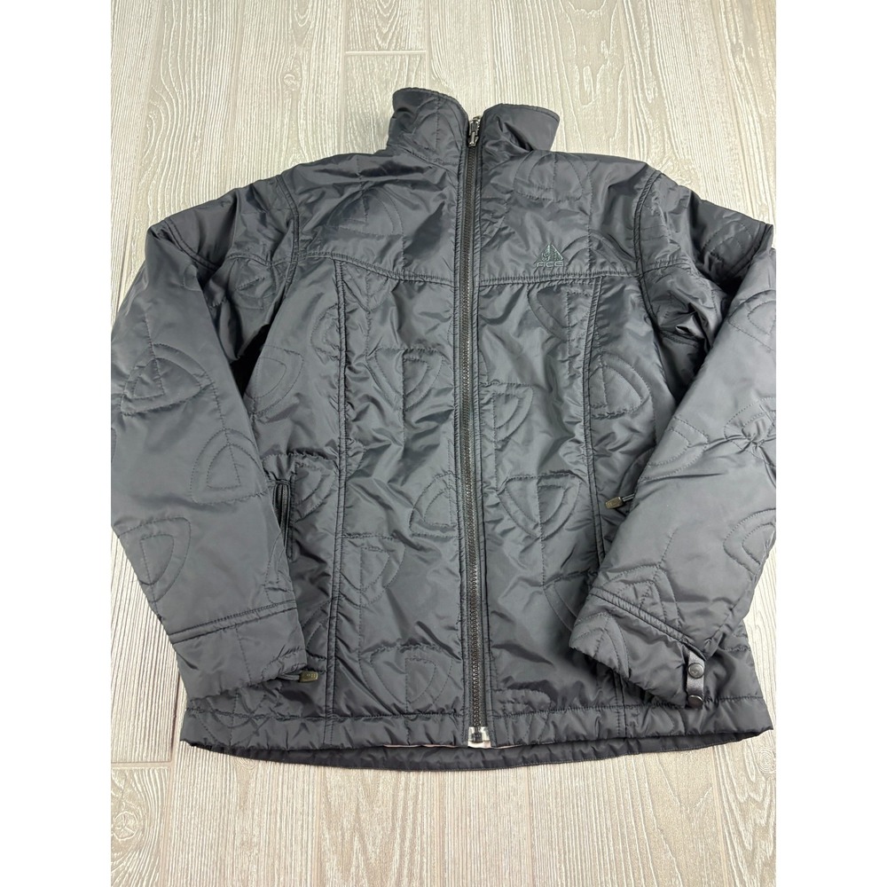 Nike ACG Womens Black Zip Up Insulated Quilted Coat Jacket Size Medium